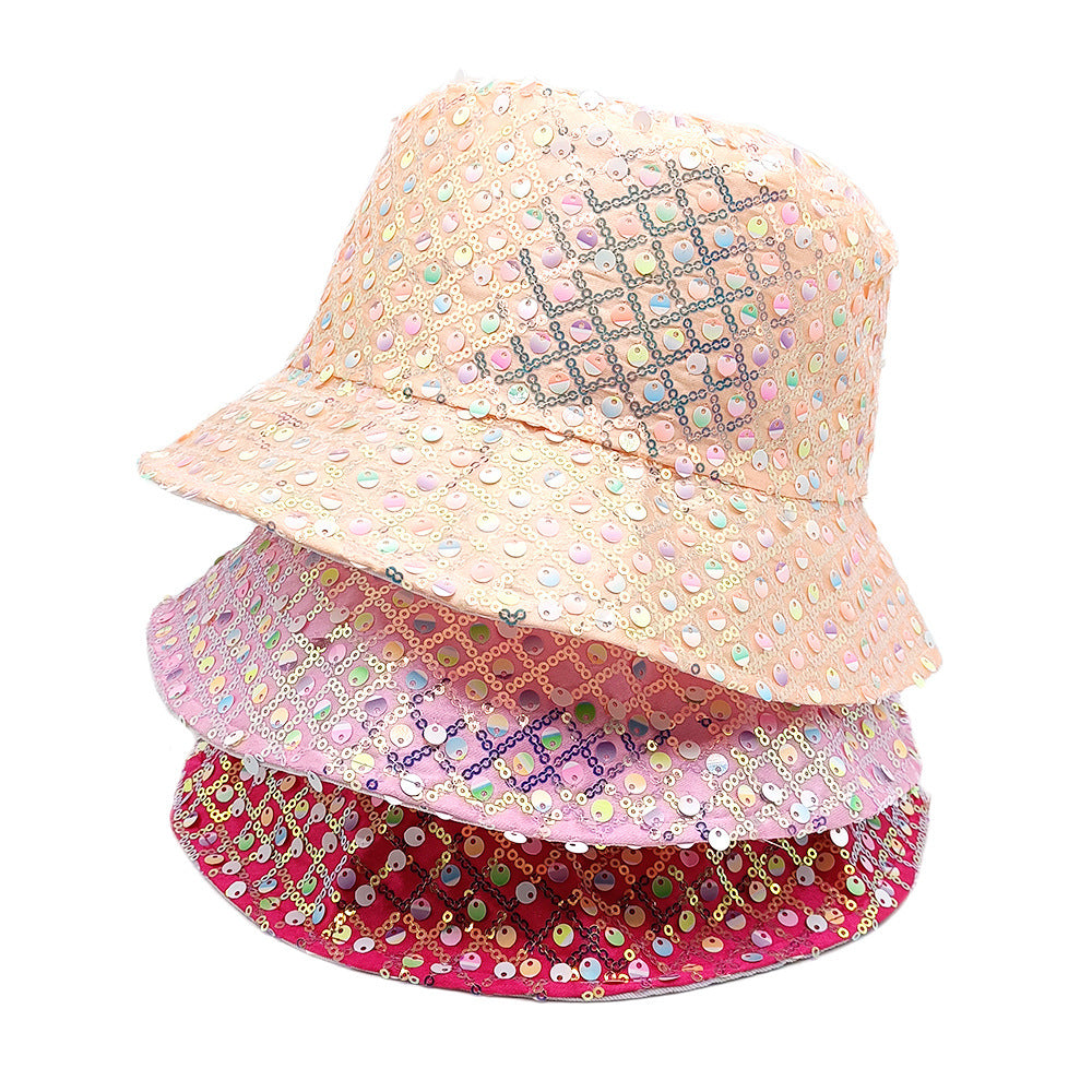 Wholesale Sun visor sequined small basin hat diamond bucket hat fisherman hat